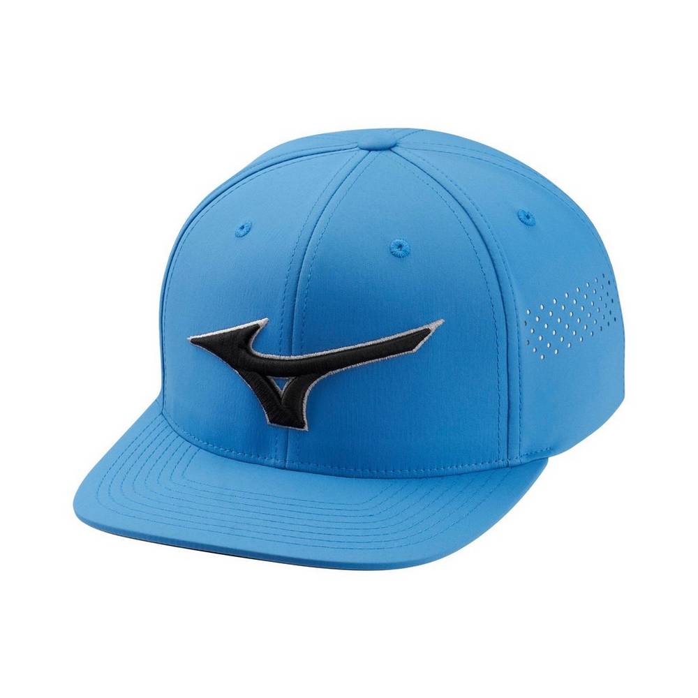 Mens Mizuno Tour Flat Snapback Hat Blue Philippines (LBUXVS607)